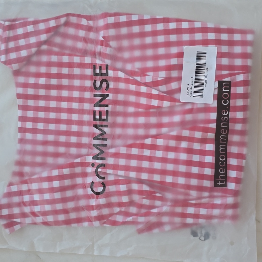 NWT Commense Checkerboard Bow Back Crop Top Size Large - Picture 10 of 14